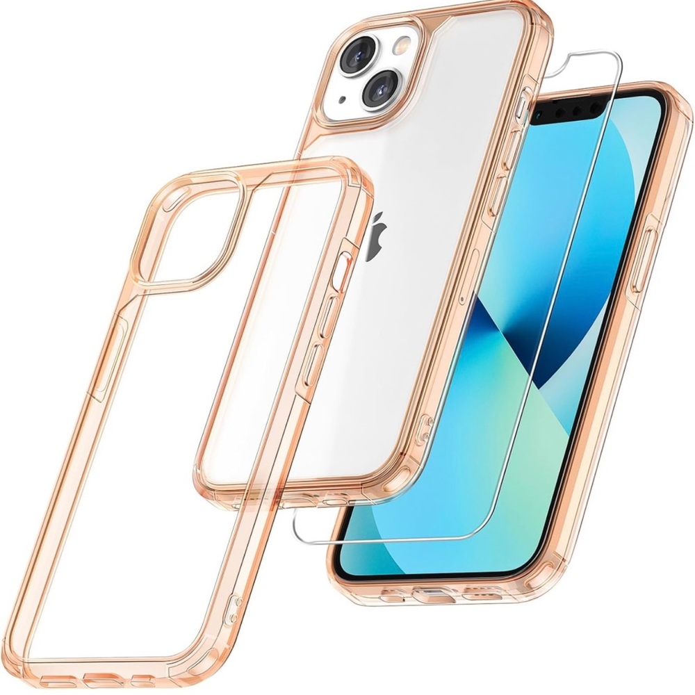 TAURI 5 in 1 for iPhone 13 Case Rose Gold, [Military-Grade Drop Protection]